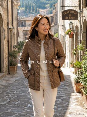 NWT-S-J. Crew Quilted Puffer Jacket Brown